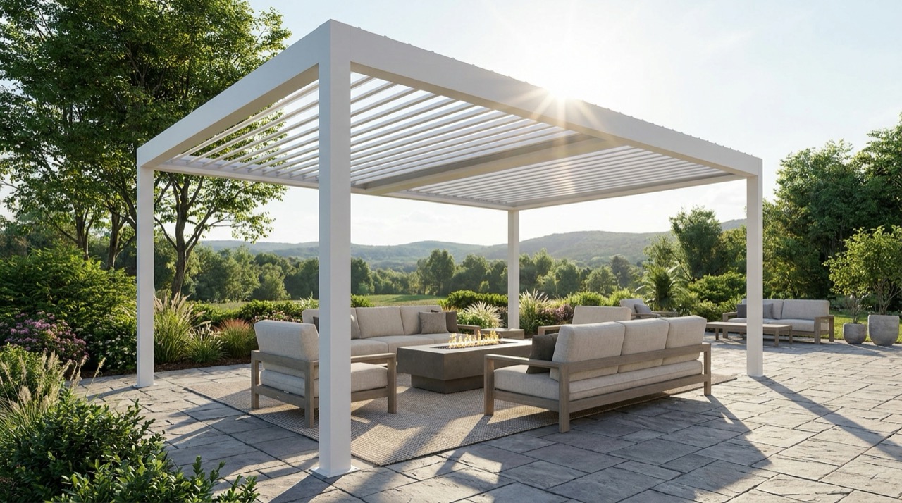 Outdoor Elements Louvered Pergola Colors and Upgrade Options