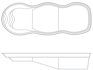The Elation pool shape drawing