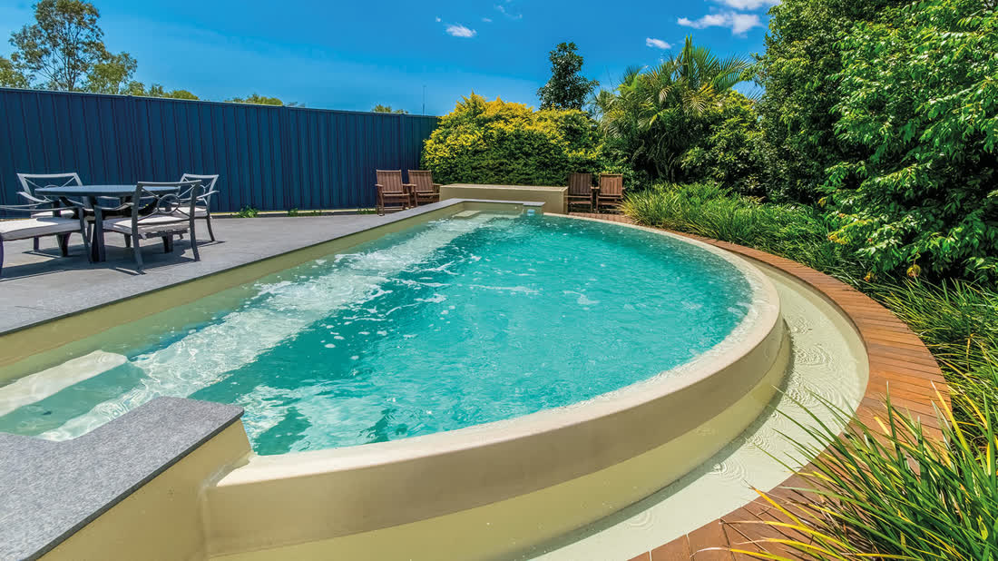 The Glimmer fiberglass pool by Imagine Pools