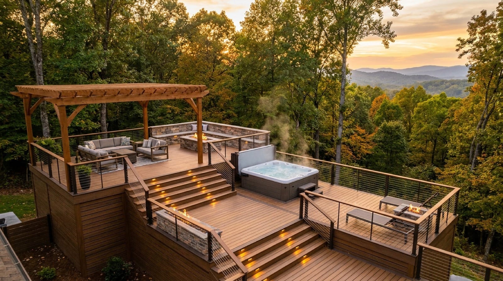 Multi-Level Deck Design & Build by Morales Outdoor Living in Knoxville and East Tennessee