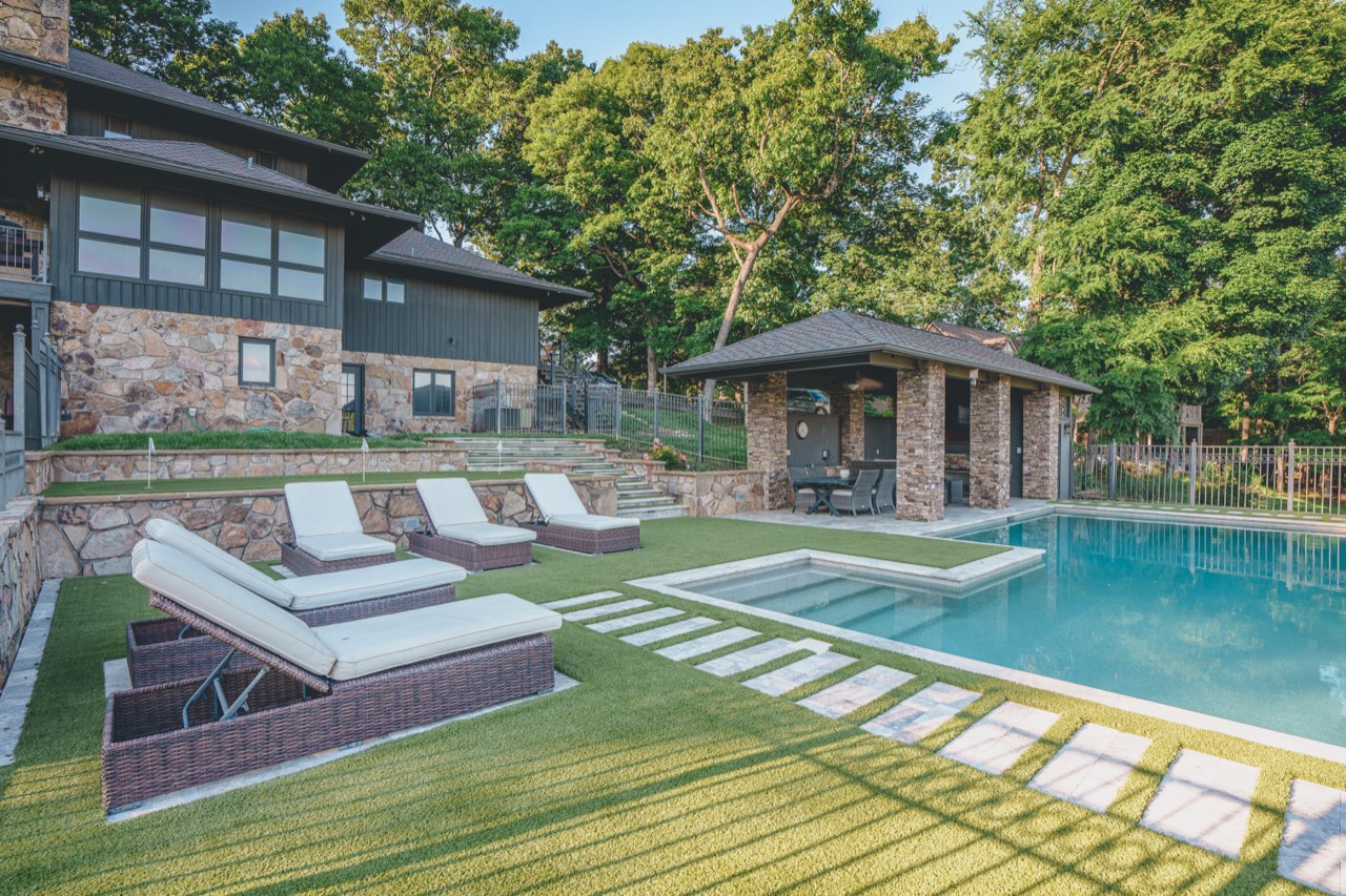 The Night Green, Pool Renovation, Travertine & Turf in East Tennessee - photo 3
